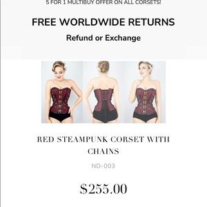 Corset Story Steampunk Overbust Corset Size 46 In Red